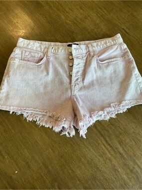 Joe's Jeans Pastel Pink Frayed Hem Denim Shorts